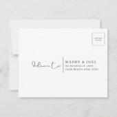 Carte postale de réponse de mariage minimal simple (Dos)
