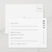 Carte postale de réponse de mariage minimal simple (Devant / Derrière)