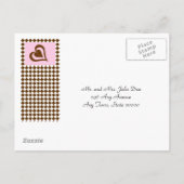 Carte postale de réponse d'invitation rose Brown (Dos)