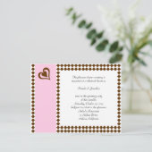 Carte postale de réponse d'invitation rose Brown (Debout devant)
