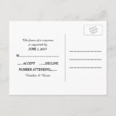 Carte postale de réponse Mariage Jacquard bleu (Dos)