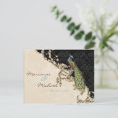 Carte postale de réponse RSVP Peacock & Etchs vint (Debout devant)