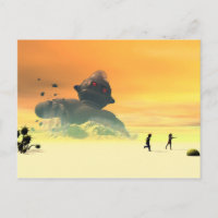 Carte postale de reprise robotique abandonnée