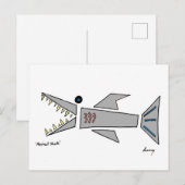 Carte postale de requin Abstrait (Devant / Derrière)