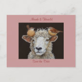 Carte postale de réservation de date avec des mout (Devant)