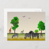 Carte postale de réserve de gibier africaine (Devant / Derrière)