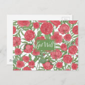 Carte postale de rétablissement Rose rose (Devant / Derrière)