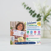 Carte postale de rétention de client pour agent Me (Debout devant)