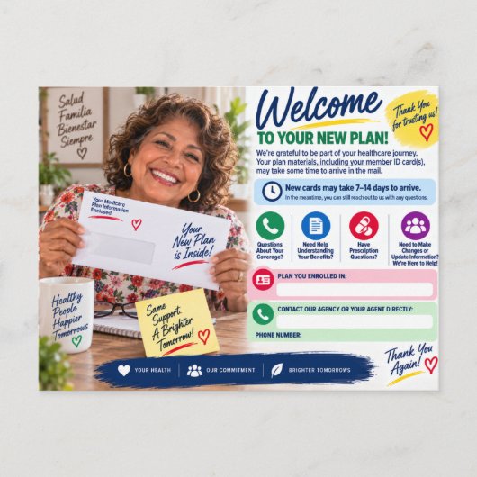 Carte postale de rétention de client pour agent Me (Devant)