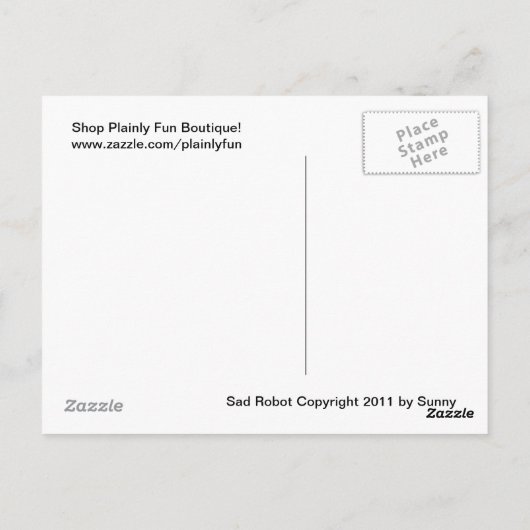 Carte postale de robot triste (Dos)