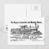 Carte postale de Rogers Locomotive Works (Devant / Derrière)