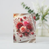 Carte postale de rose de la Saint-Valentin (Debout devant)