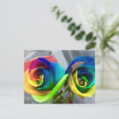 Carte postale de roses d'arc-en-ciel (Debout devant)