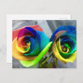 Carte postale de roses d'arc-en-ciel (Devant / Derrière)