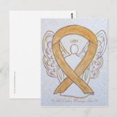 Carte postale de ruban Angel de sensibilisation à  (Devant / Derrière)