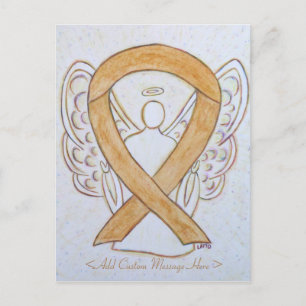 Carte postale de ruban Angel de sensibilisation à
