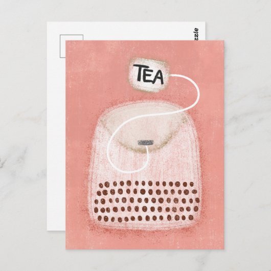 Carte postale de sachet de thé mignon (Devant / Derrière)