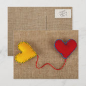 Carte postale de Saint-Valentin avec les coeurs (Devant / Derrière)