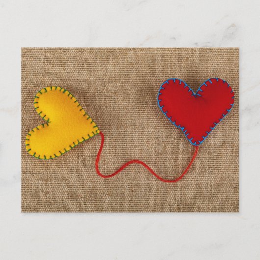Carte postale de Saint-Valentin avec les coeurs (Devant)