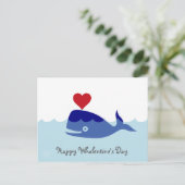 Carte postale de Saint-Valentin de baleine (Debout devant)