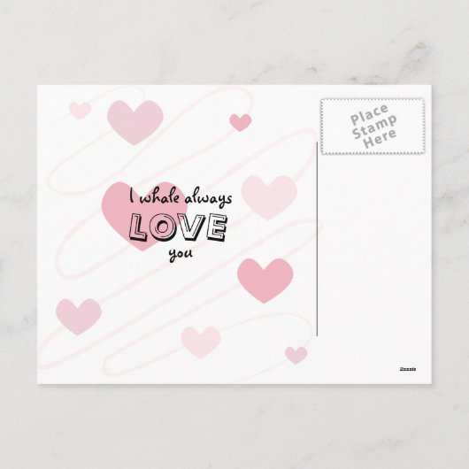 Carte postale de Saint-Valentin de baleine (Dos)