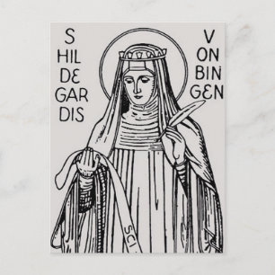 Carte postale de Sainte Hildegarde de Bingen, myst