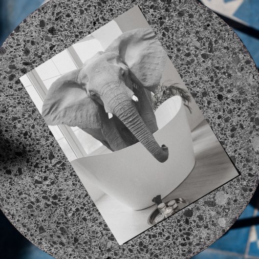 Carte postale de salle de bain éléphant baignoire 