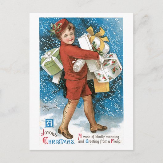 Carte postale de salutation avec l'image vintage (Devant)