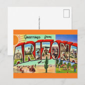 Carte postale de salutation d'Arizona (Devant / Derrière)