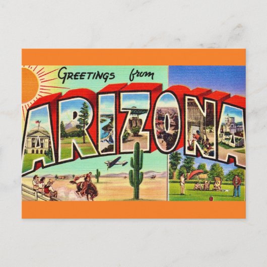 Carte postale de salutation d'Arizona (Devant)