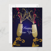 Carte postale de salutation de bonne année (Devant / Derrière)