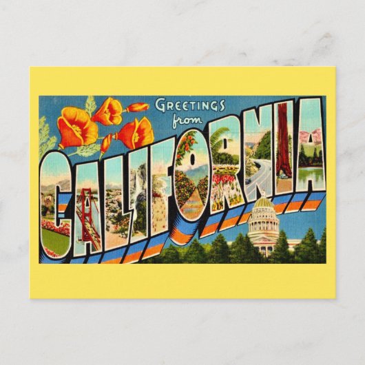 Carte postale de salutation de Californie (Devant)