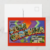 Carte postale de salutation de Caroline du Sud (Devant / Derrière)