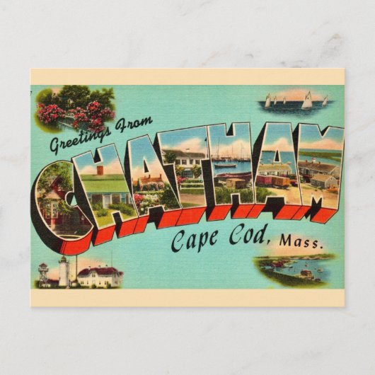 Carte postale de salutation de Chatham Massachuset (Devant)