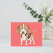 Carte postale de salutation de chiot Beagle (Debout devant)