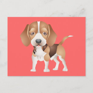 Carte postale de salutation de chiot Beagle