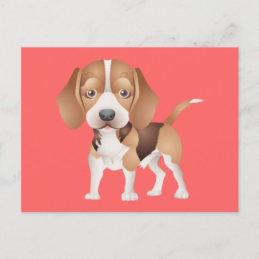 Carte postale de salutation de chiot Beagle (Devant)