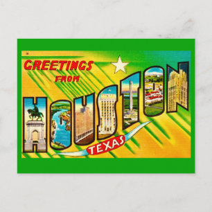 Carte postale de salutation de Houston Texas
