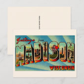 Carte postale de salutation de Madison Wisconsin (Devant / Derrière)