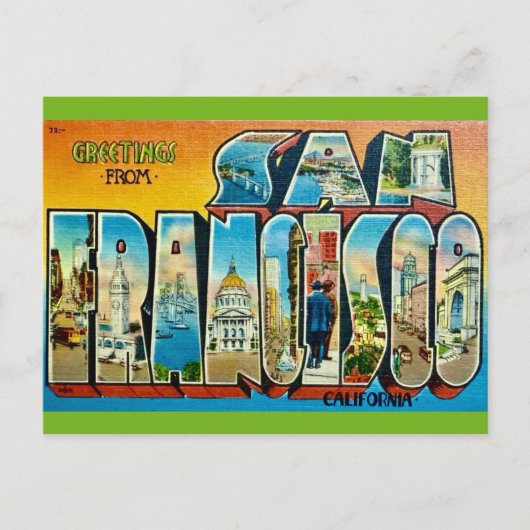 Carte postale de salutation de San Francisco CA (Devant)
