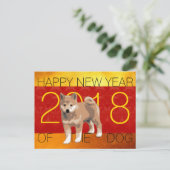 Carte postale de salutation de Shiba Inu d'année (Debout devant)