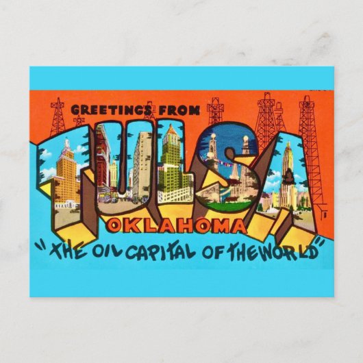 Carte postale de salutation de Tulsa Oklahoma (Devant)