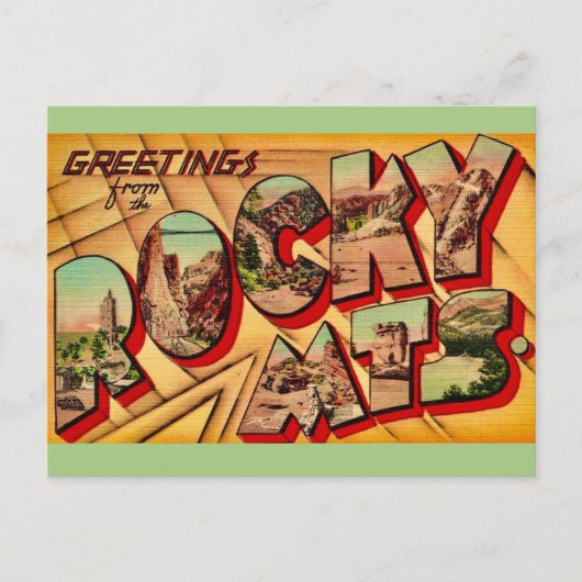 Carte postale de salutation des Montagnes Rocheuse (Devant)