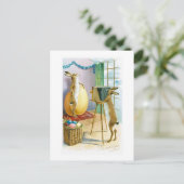 Carte postale de salutation du portrait de lapin (Debout devant)