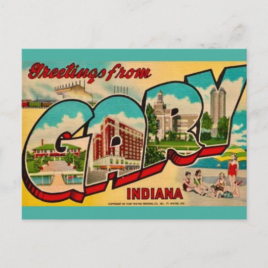 Carte postale de salutation Gary Indiana (Devant)
