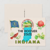 Carte postale de salutation Hoosier de l'Indiana (Devant / Derrière)