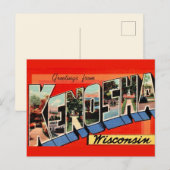 Carte postale de salutation Kenosha WI (Devant / Derrière)
