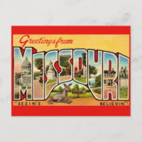 Carte postale de salutation Missouri amusante et a