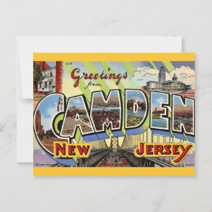 Carte postale de salutation rétro Camden NJ