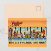 Carte postale de salutation vintage Oklahoma (Devant / Derrière)
